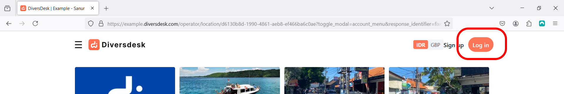 Login to your environment